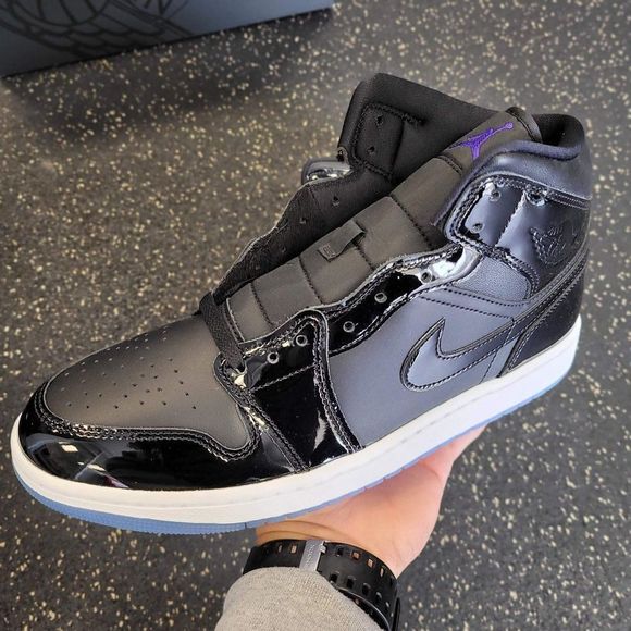 Nike Jordan 1 Mid Space Jam Black Sneakers DV1337-004 GS Size 6Y/Women's 7.5 - Picture 8 of 8